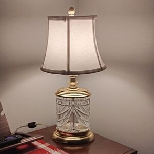 Waterford Crystal Office Lamp Gold and Cream Elegance